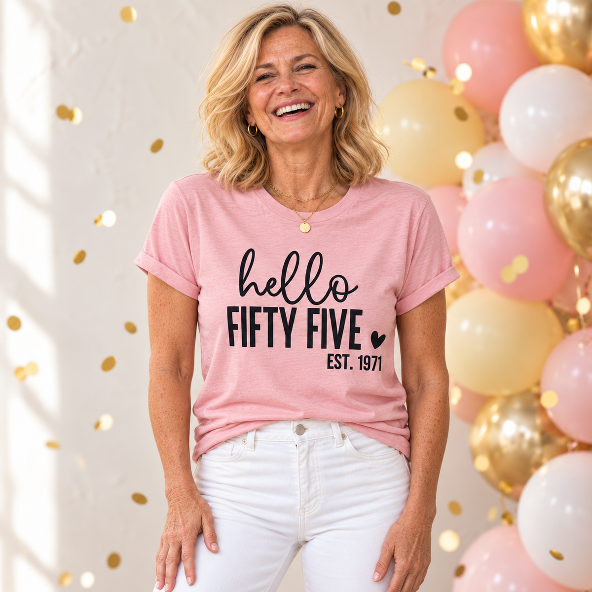 Hello Fifty-Five 55th Birthday T-Shirt – Est. 1971
