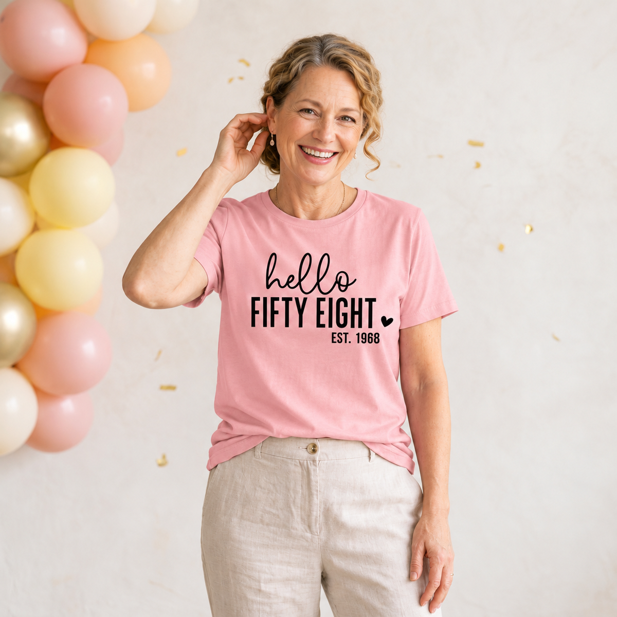 Hello Fifty-Eight 58th Birthday T-Shirt – Est. 1968