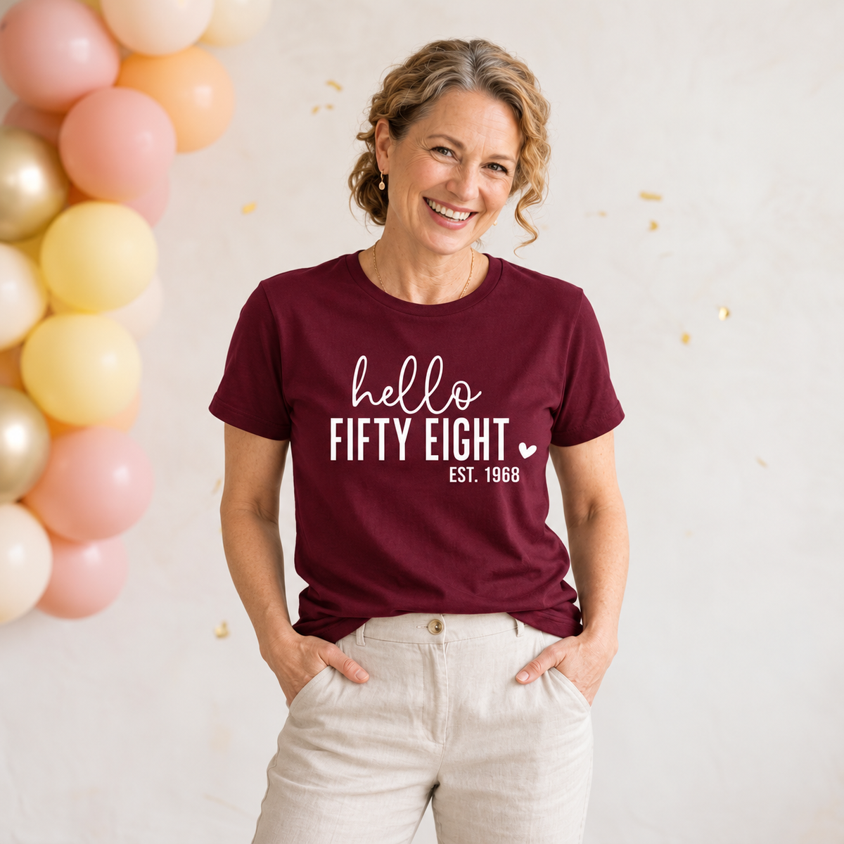 Hello Fifty-Eight 58th Birthday T-Shirt – Est. 1968