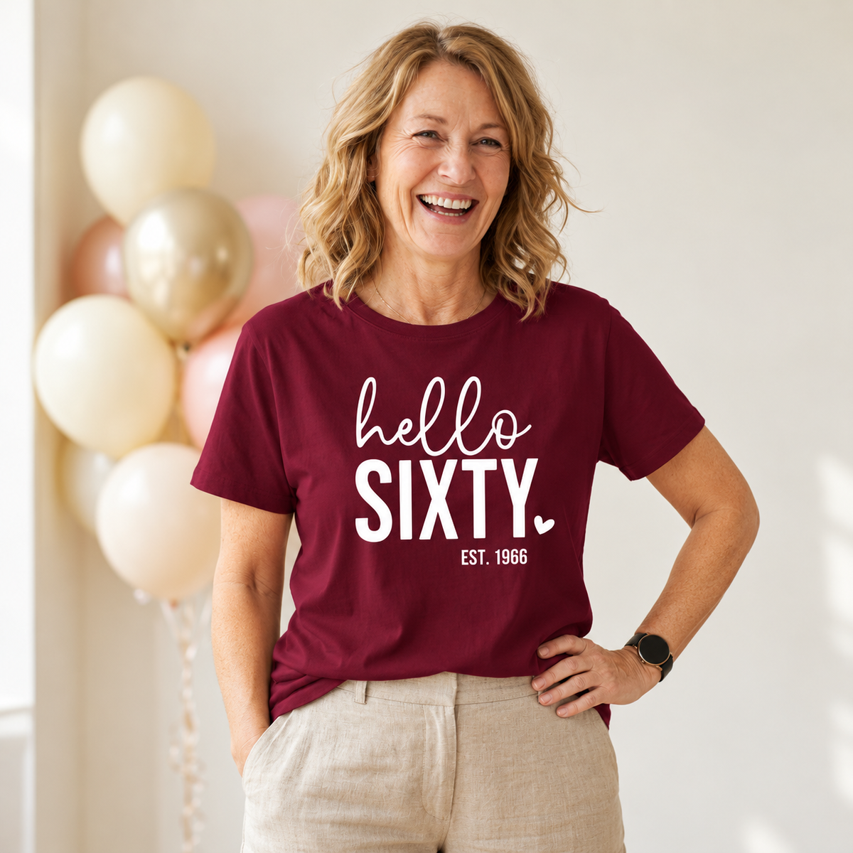 Hello Sixty 60th Birthday T-Shirt – Est. 1966