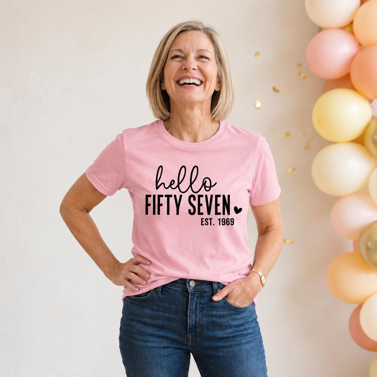 Hello Fifty-Seven 57th Birthday T-Shirt – Est. 1969