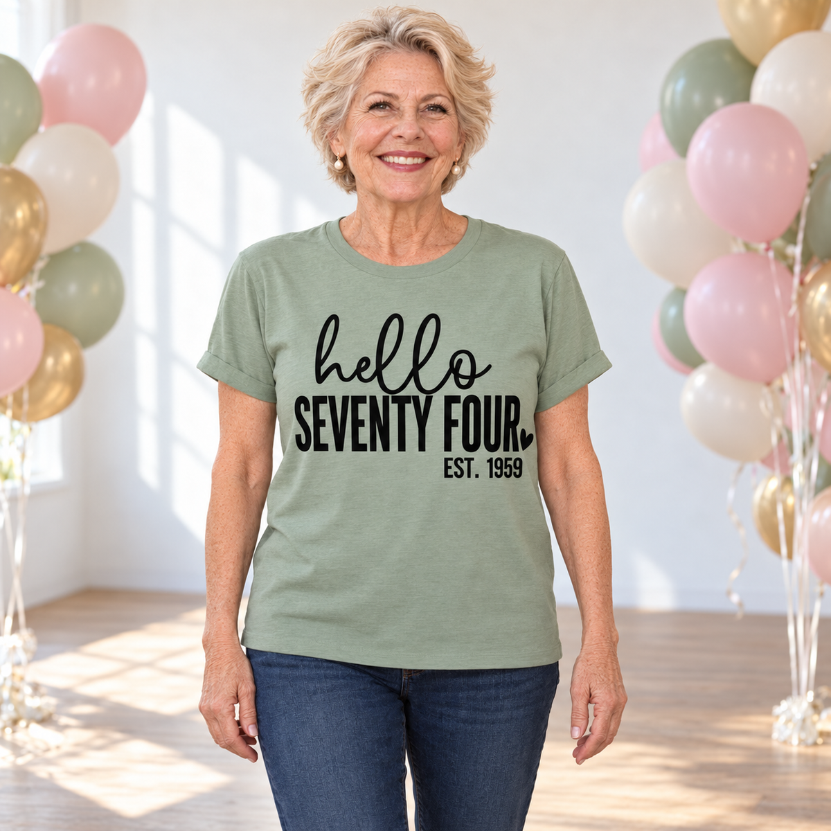 Hello Seventy-Four 74th Birthday T-Shirt – Est. 1952