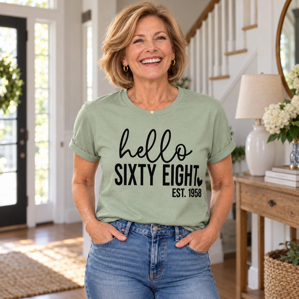 Hello Sixty-Eight 68th Birthday T-Shirt – Est. 1958