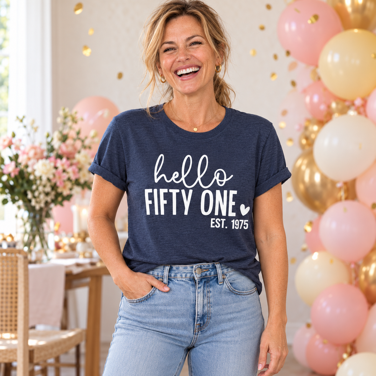 Hello Fifty-One 51st Birthday T-Shirt – Est. 1975