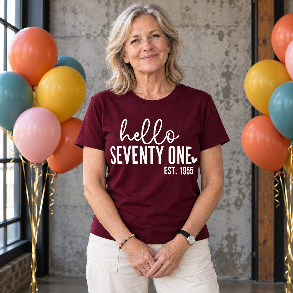 Hello Seventy-One 71st Birthday T-Shirt – Est. 1955