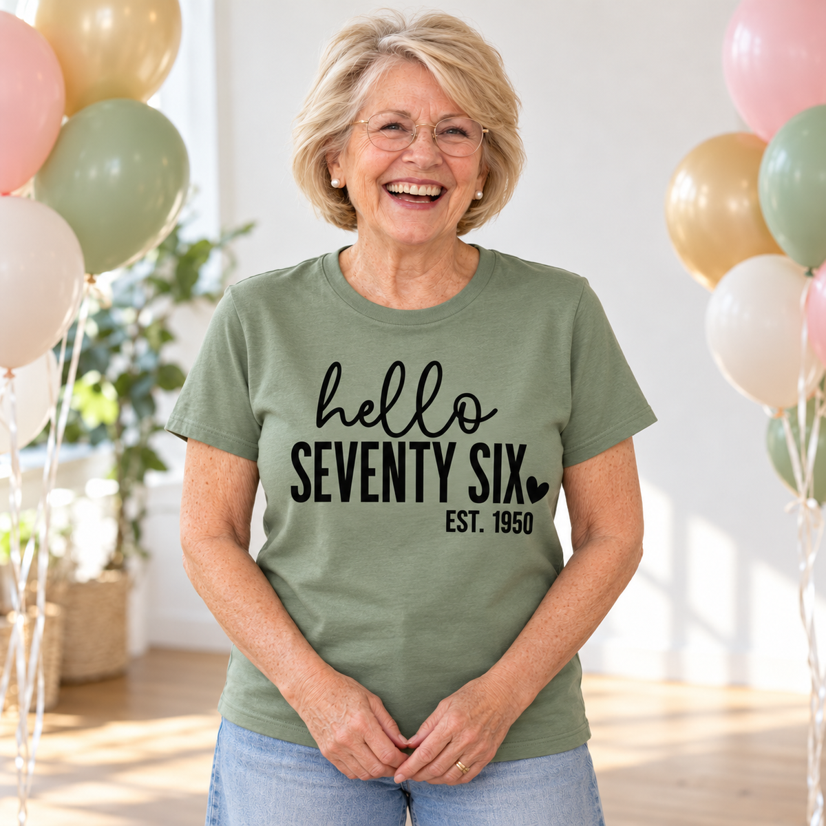 Hello Seventy-Six 76th Birthday T-Shirt – Est. 1950