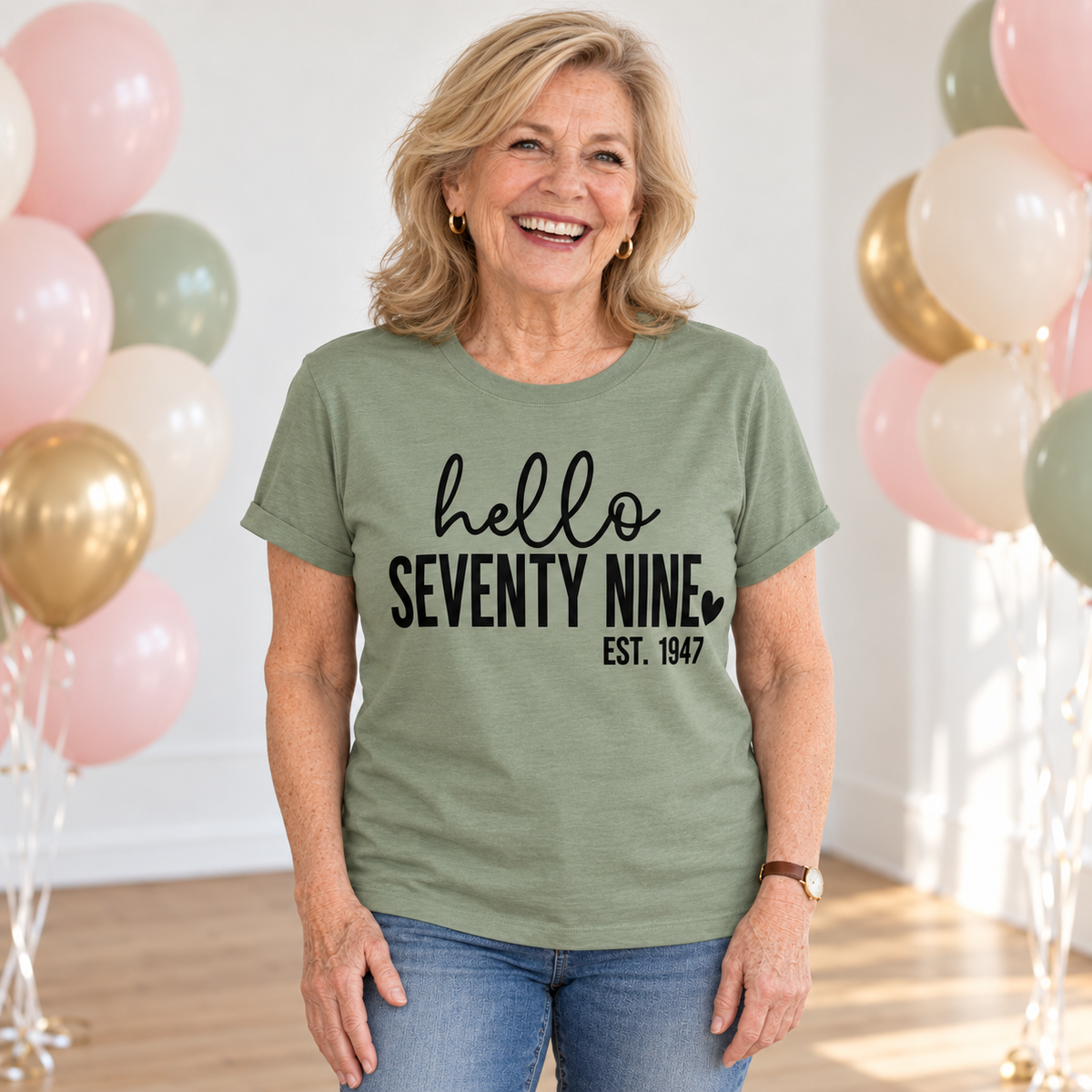 Hello Seventy-Nine 79th Birthday T-Shirt – Est. 1947
