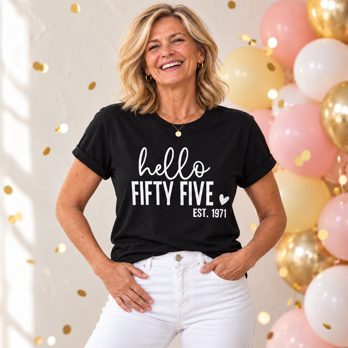 Hello Fifty-Five 55th Birthday T-Shirt – Est. 1971