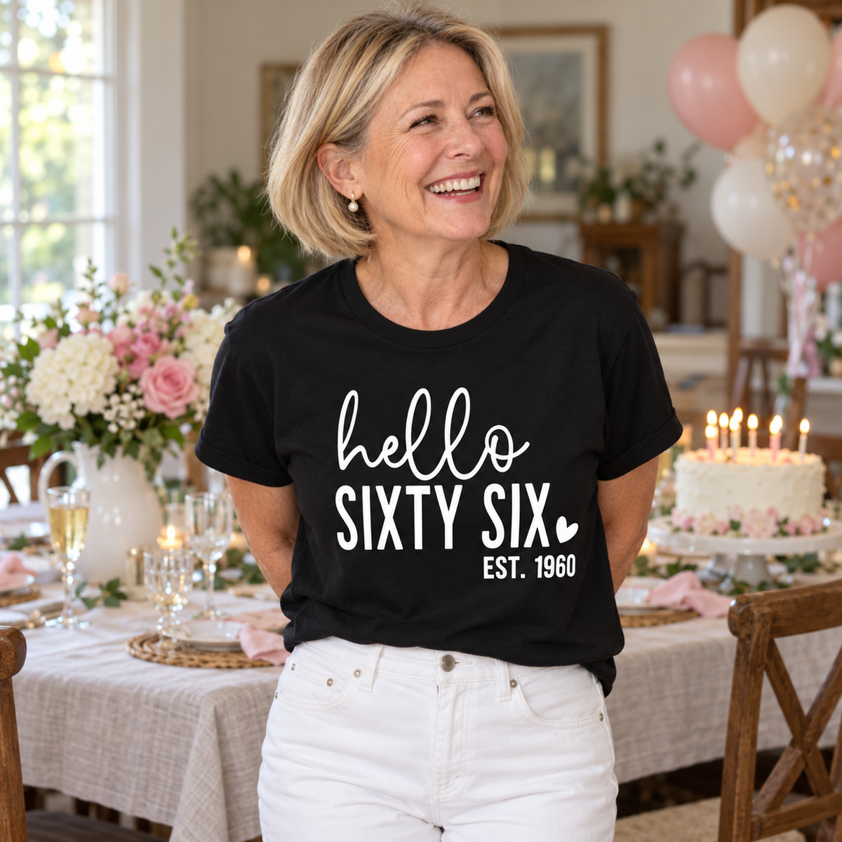 Hello Sixty-Six 66th Birthday T-Shirt – Est. 1960