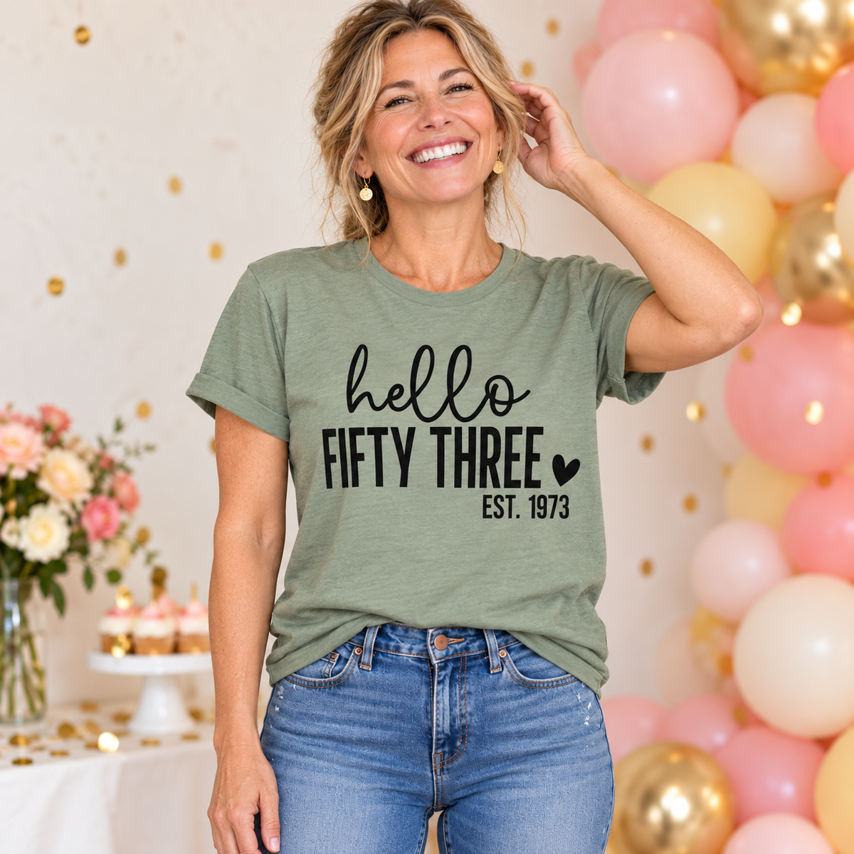 Hello Fifty-Three 53rd Birthday T-Shirt – Est. 1973