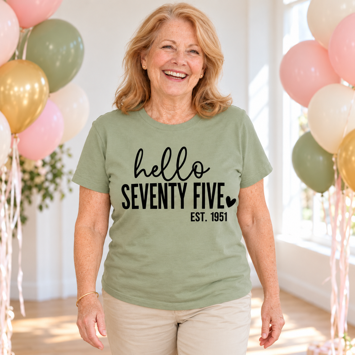 Hello Seventy-Five 75th Birthday T-Shirt – Est. 1951