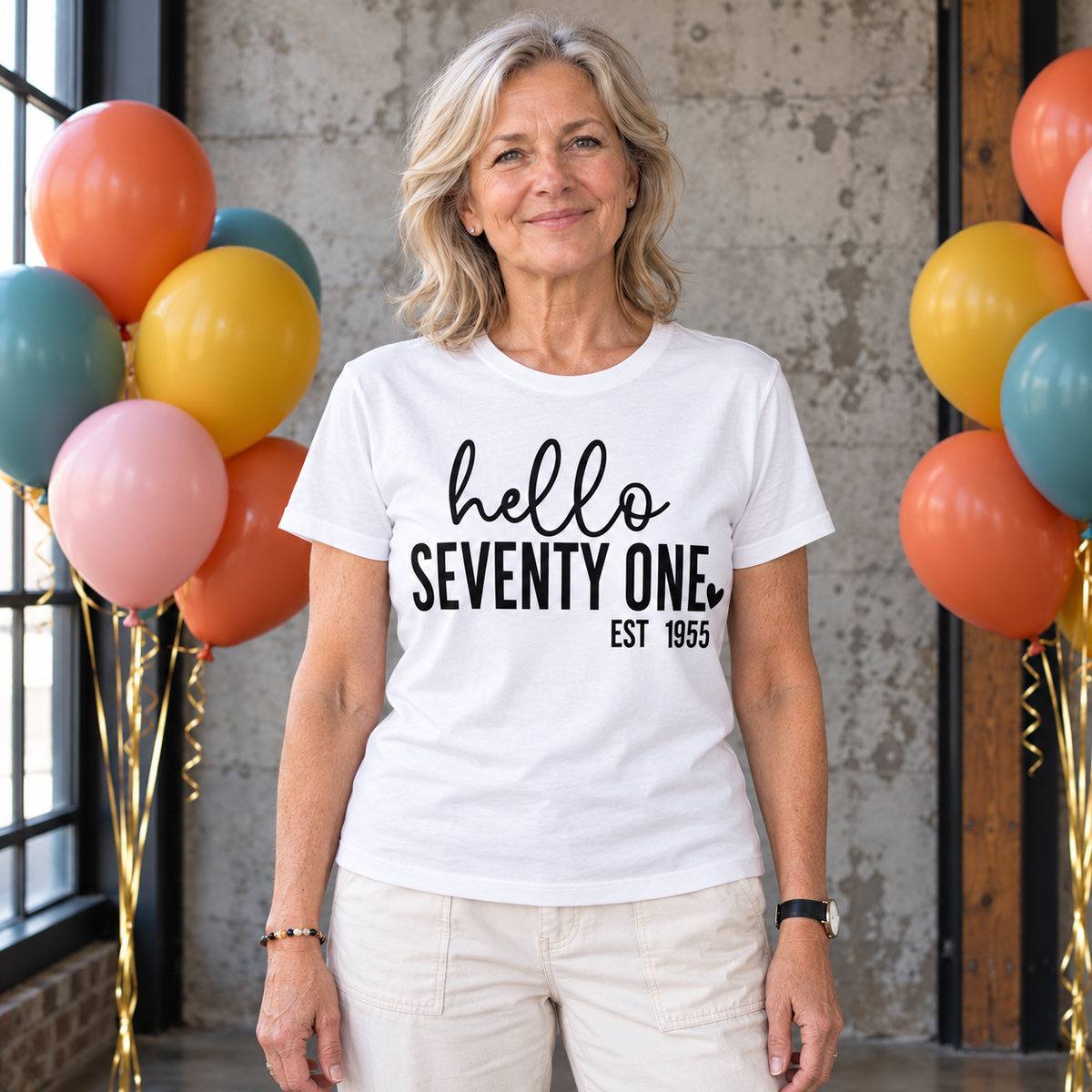 Hello Seventy-One 71st Birthday T-Shirt – Est. 1955