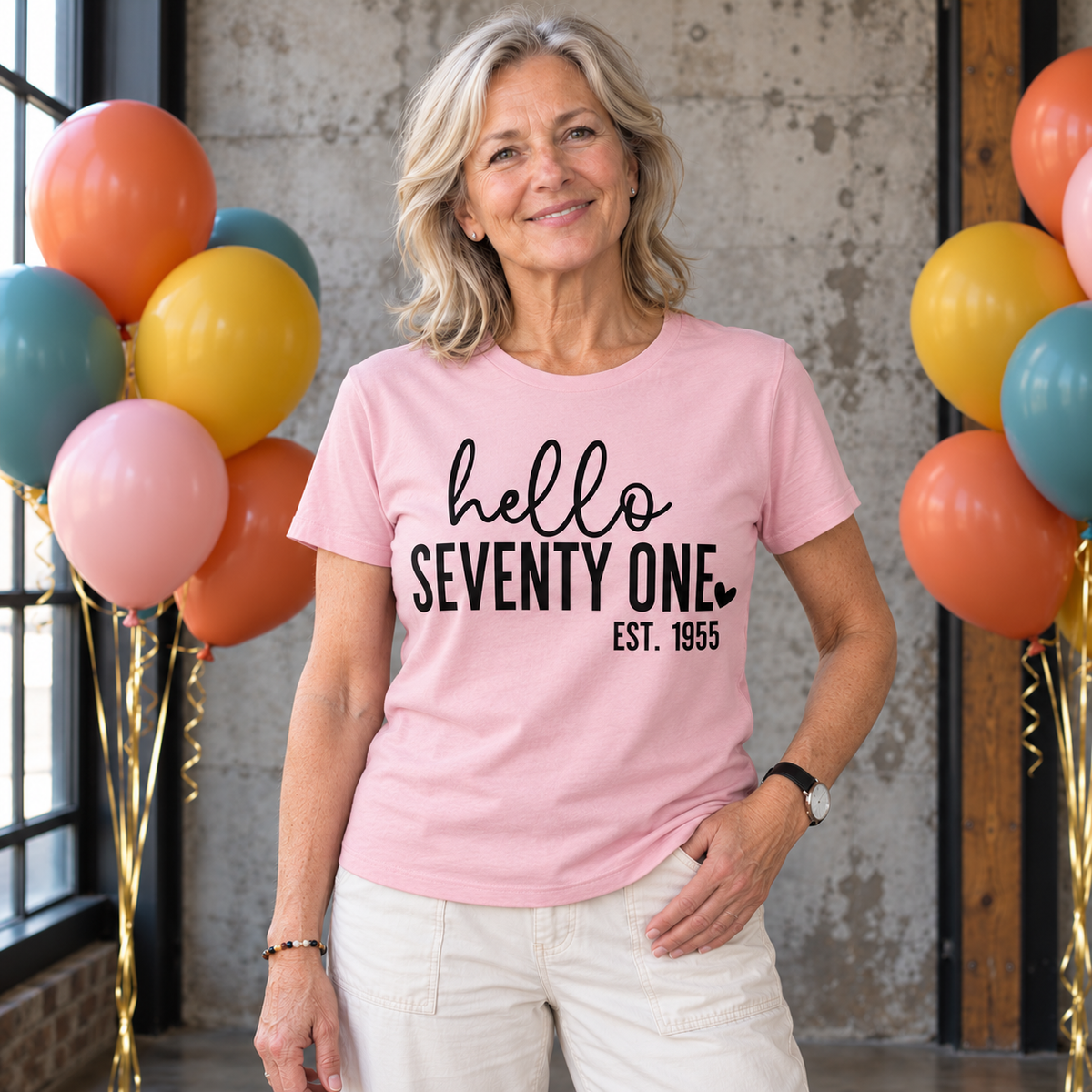 Hello Seventy-One 71st Birthday T-Shirt – Est. 1955