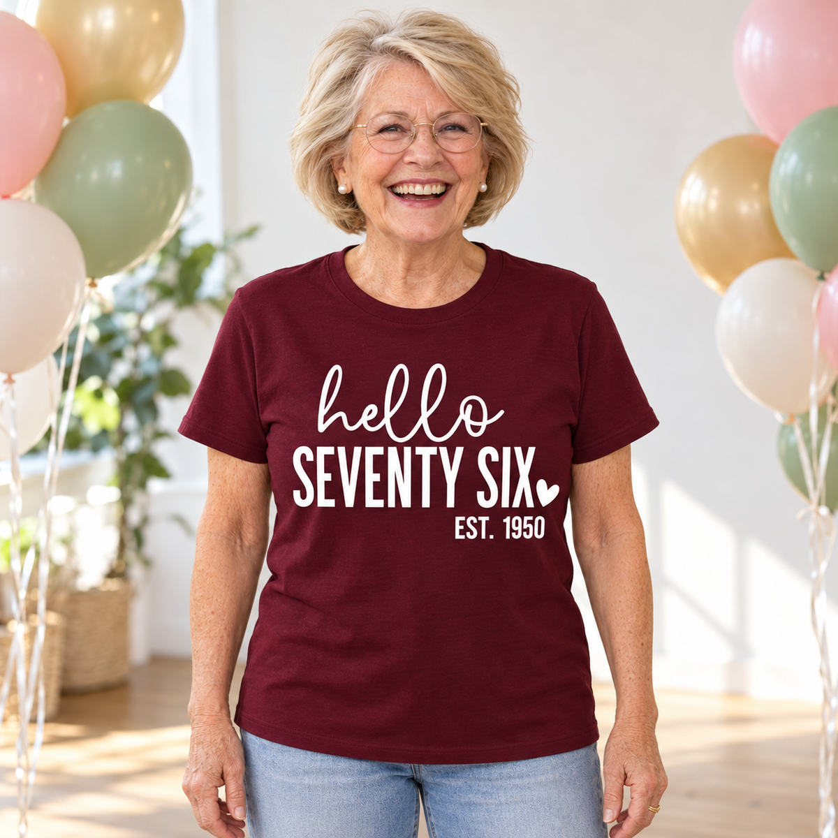 Hello Seventy-Six 76th Birthday T-Shirt – Est. 1950