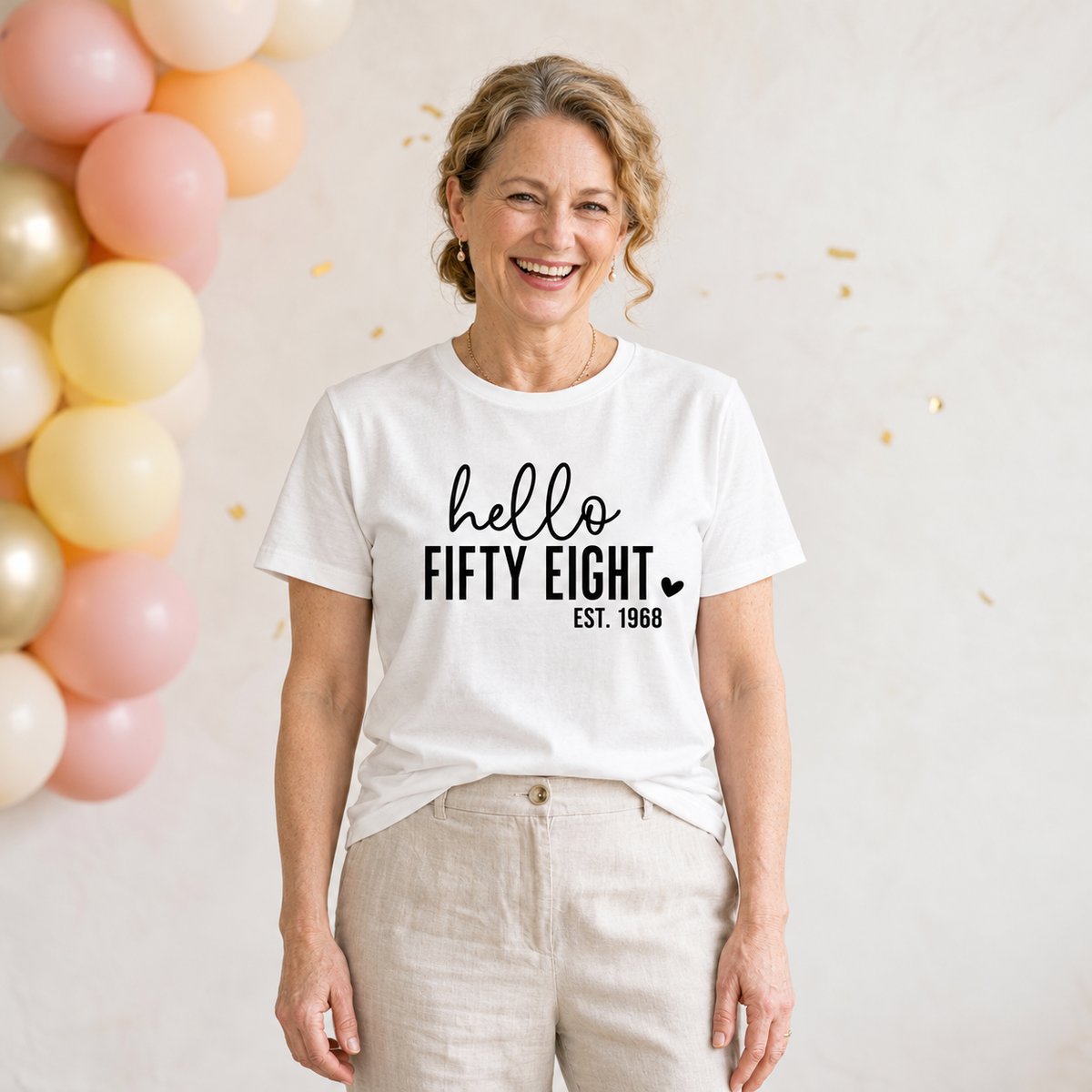 Hello Fifty-Eight 58th Birthday T-Shirt – Est. 1968