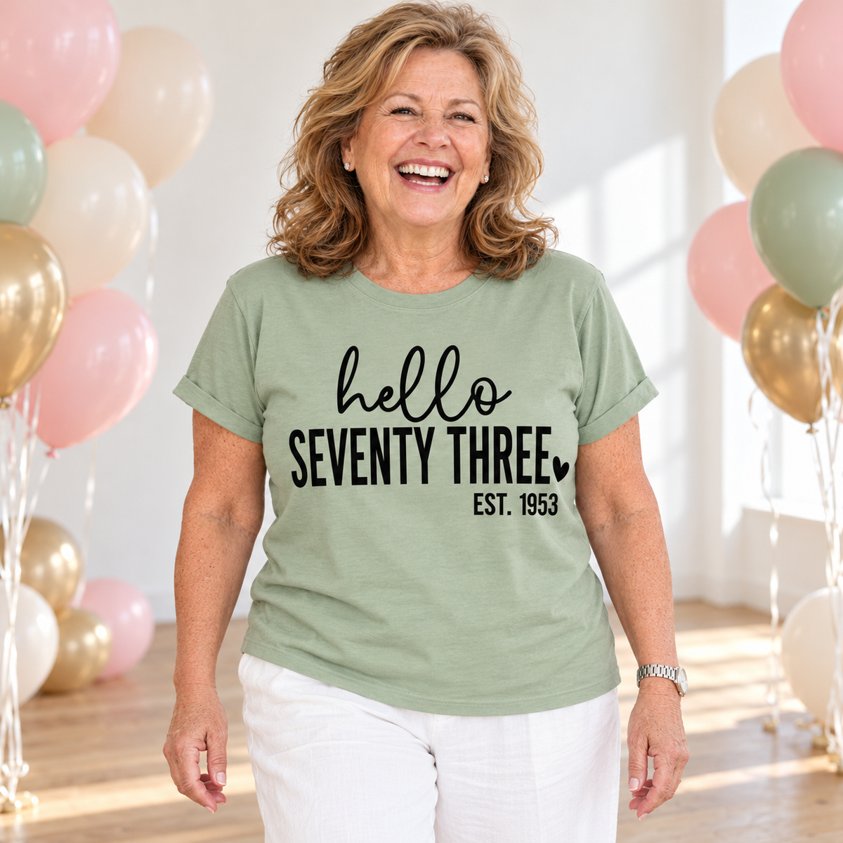 Hello Seventy-Three 73rd Birthday T-Shirt – Est. 1953