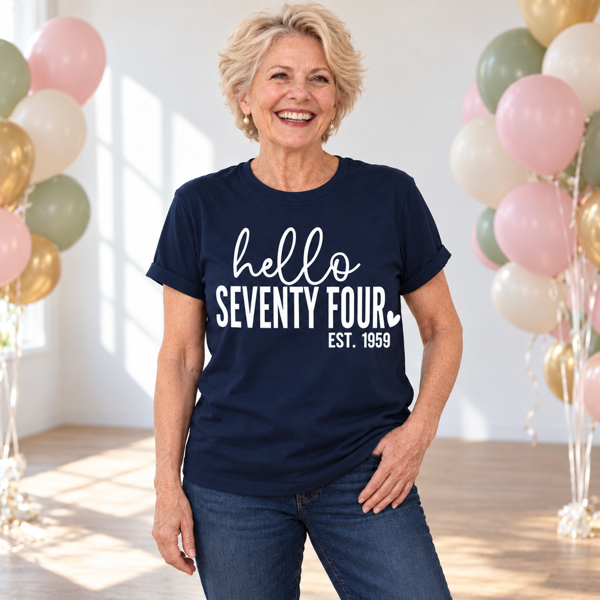 Hello Seventy-Four 74th Birthday T-Shirt – Est. 1952