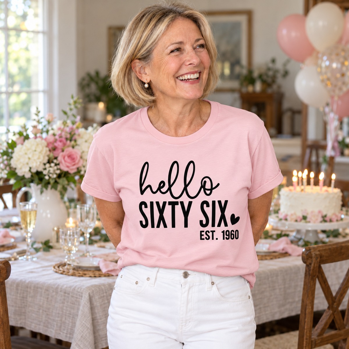 Hello Sixty-Six 66th Birthday T-Shirt – Est. 1960