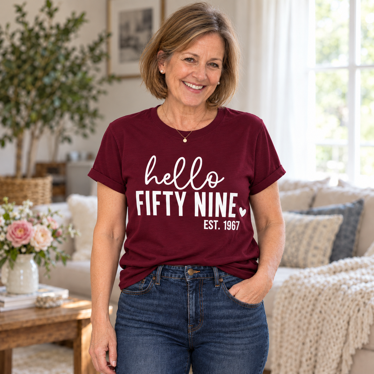 Hello Fifty-Nine 59th Birthday T-Shirt – Est. 1967