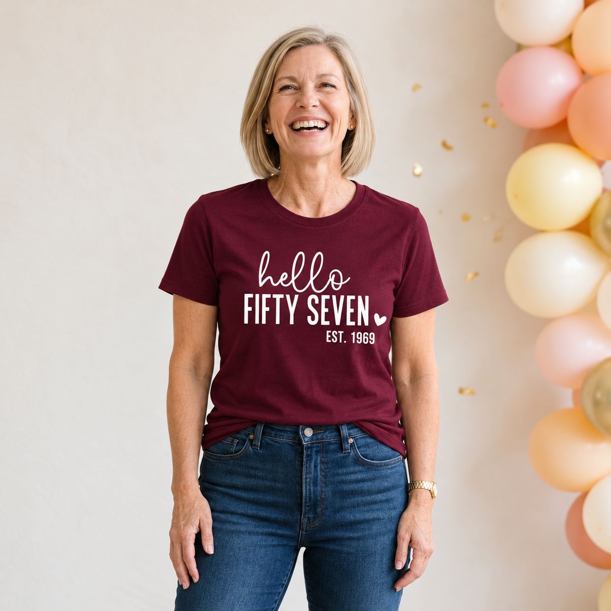 Hello Fifty-Seven 57th Birthday T-Shirt – Est. 1969
