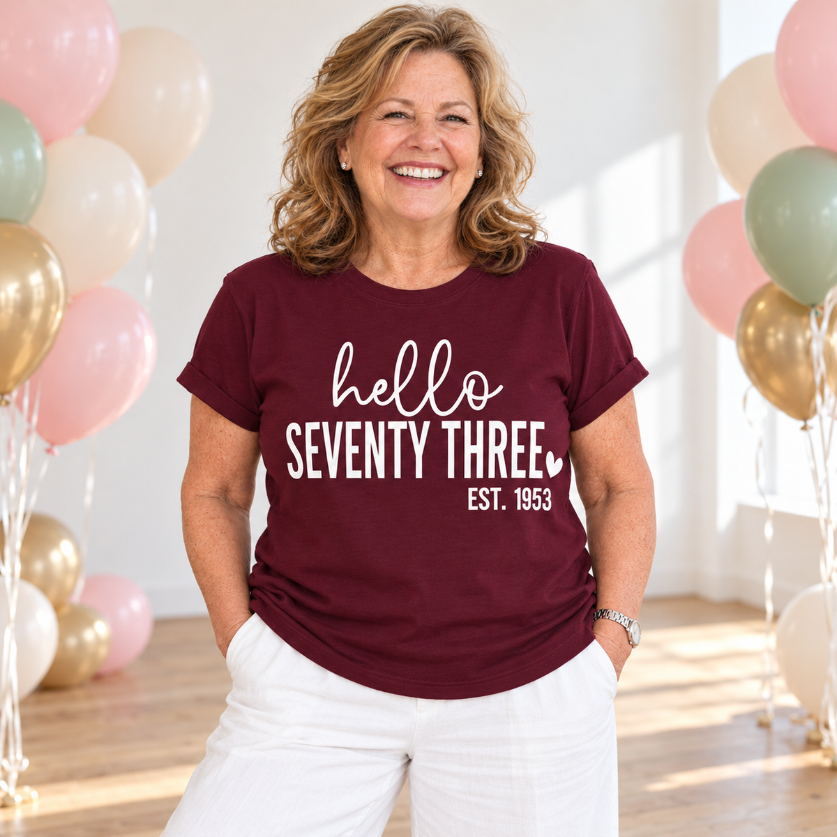 Hello Seventy-Three 73rd Birthday T-Shirt – Est. 1953