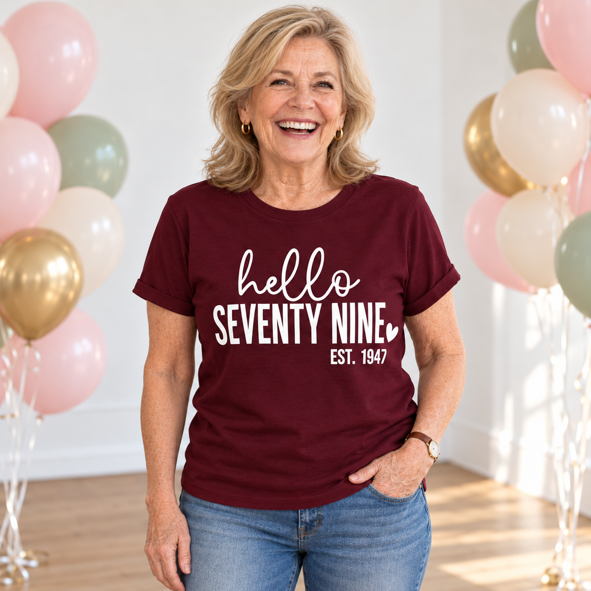 Hello Seventy-Nine 79th Birthday T-Shirt – Est. 1947