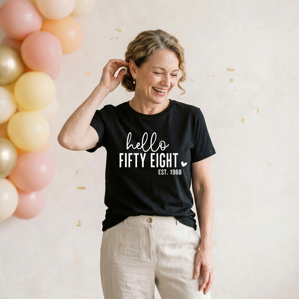 Hello Fifty-Eight 58th Birthday T-Shirt – Est. 1968