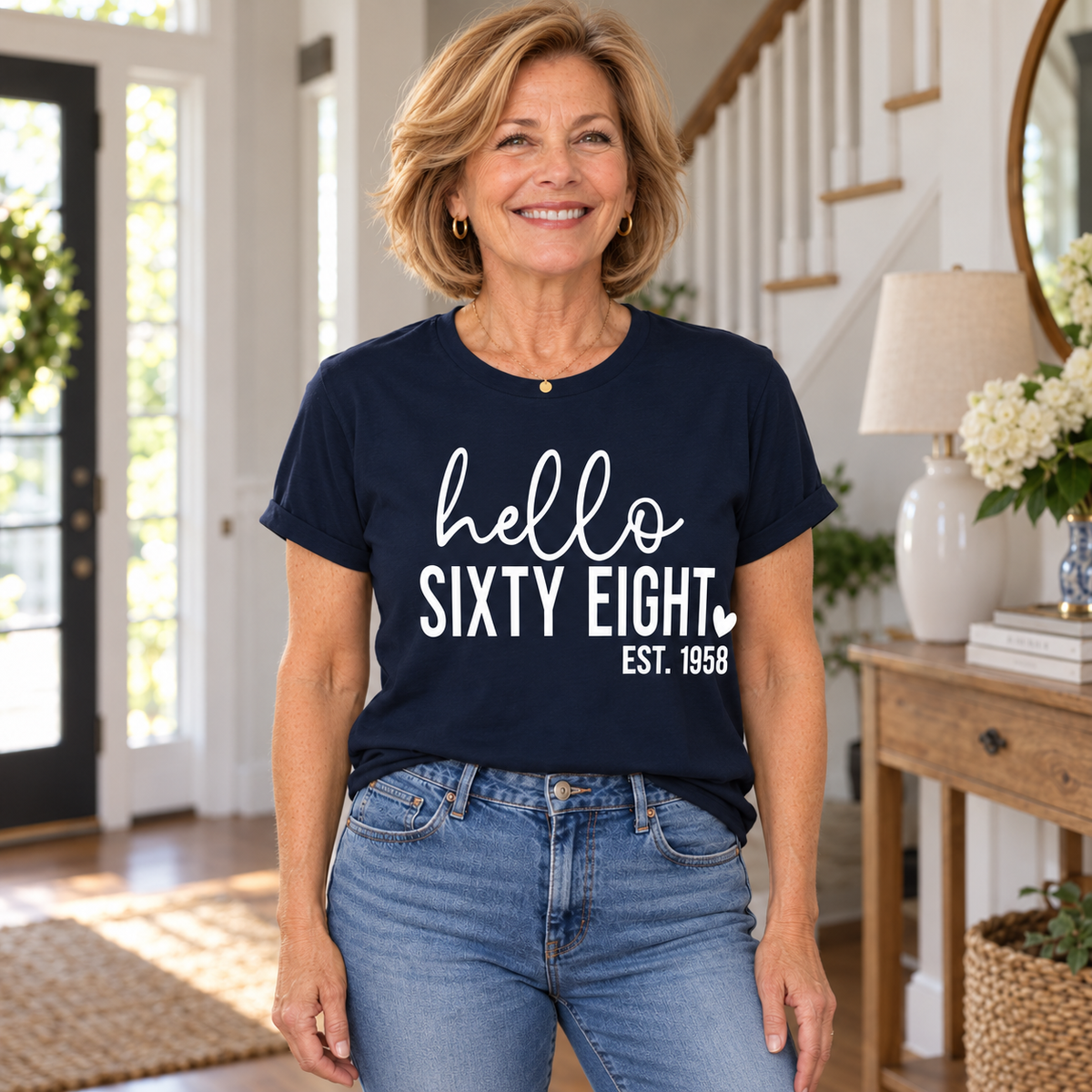 Hello Sixty-Eight 68th Birthday T-Shirt – Est. 1958