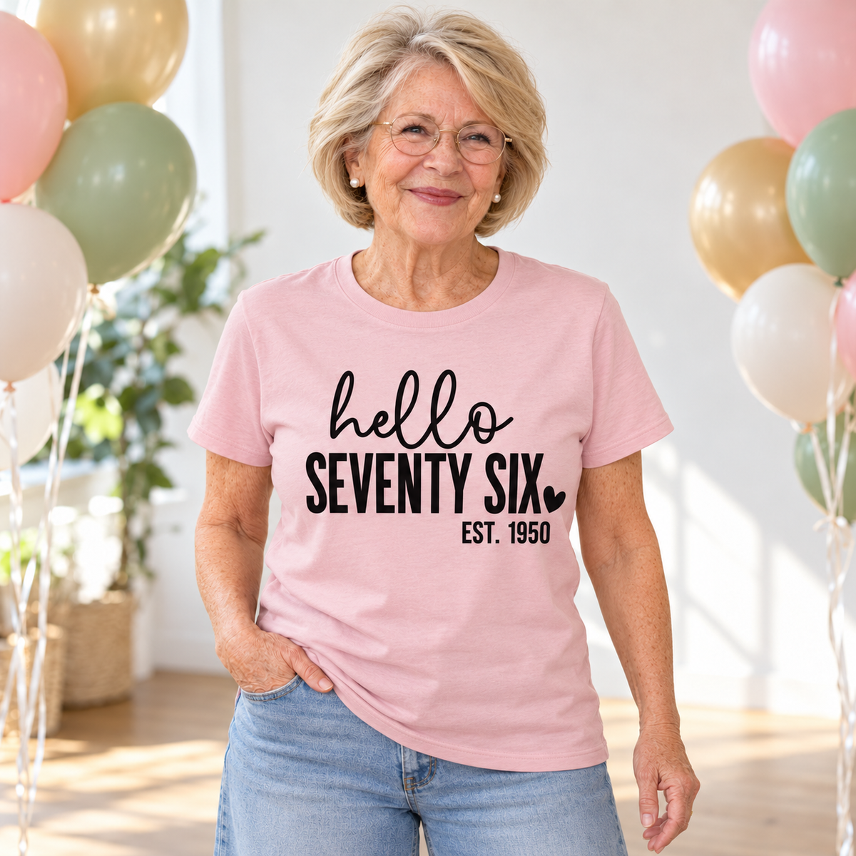 Hello Seventy-Six 76th Birthday T-Shirt – Est. 1950