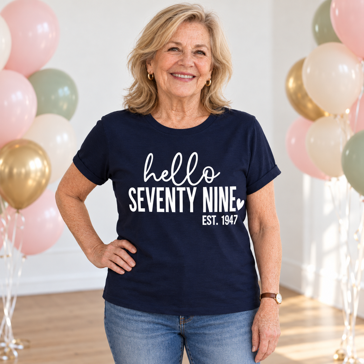 Hello Seventy-Nine 79th Birthday T-Shirt – Est. 1947