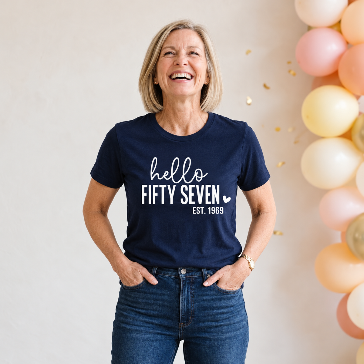 Hello Fifty-Seven 57th Birthday T-Shirt – Est. 1969