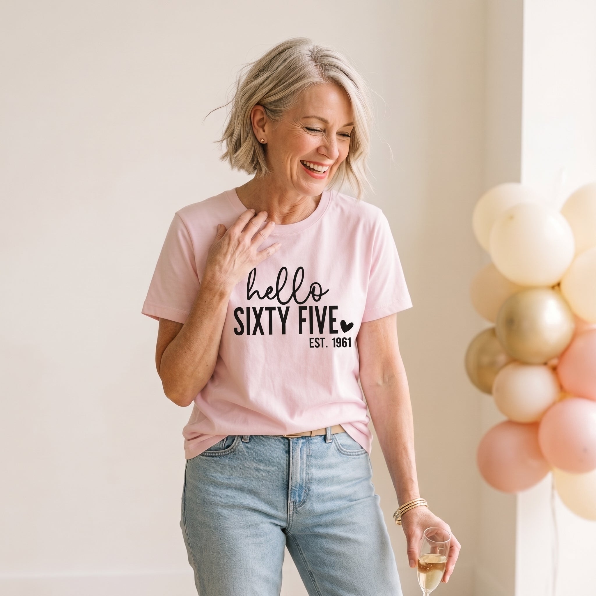 Hello Sixty-Five 65th Birthday T-Shirt – Est. 1961