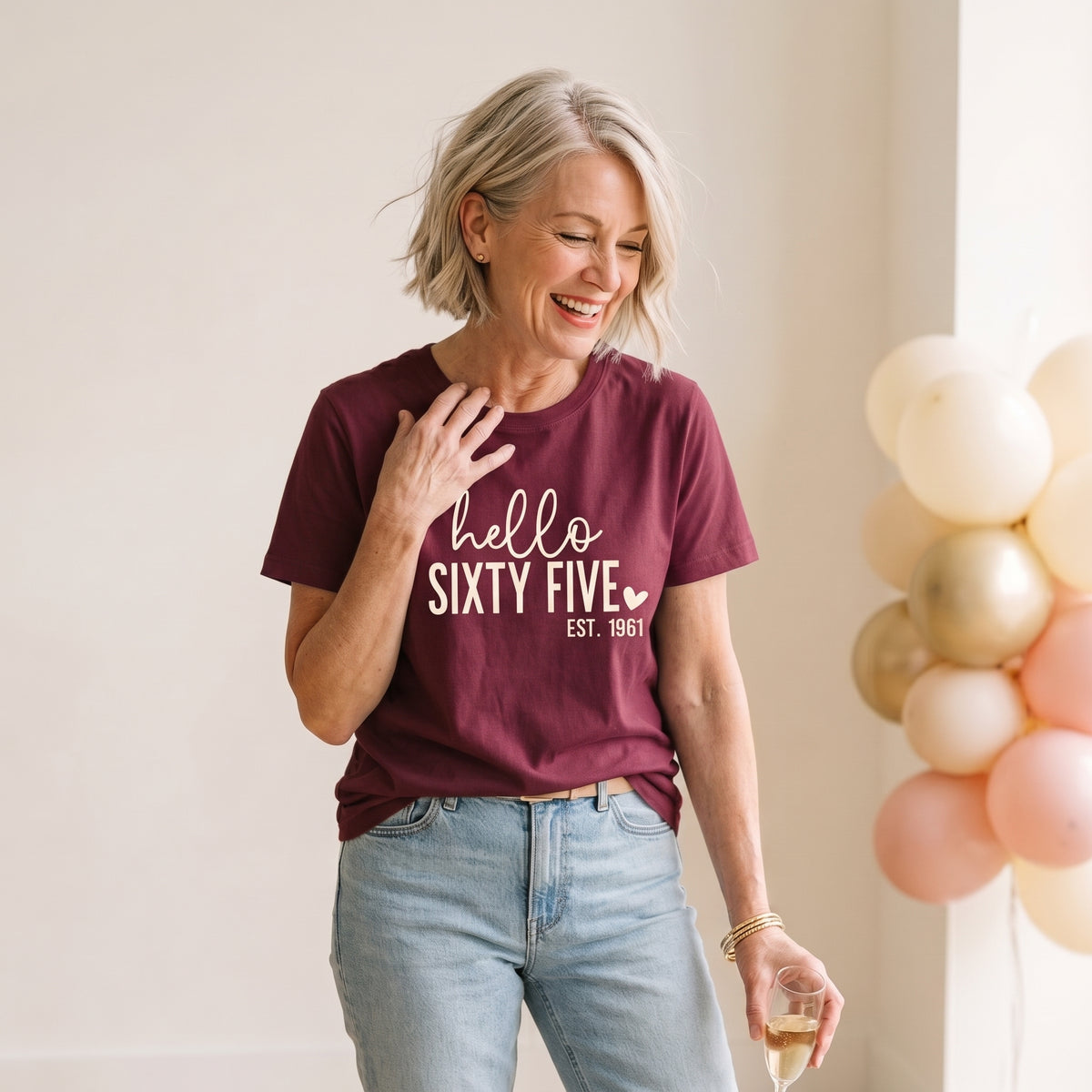 Hello Sixty-Five 65th Birthday T-Shirt – Est. 1961