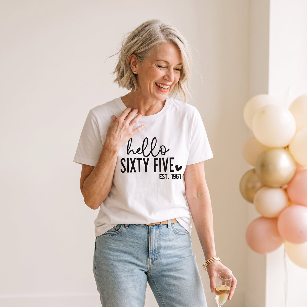 Hello Sixty-Five 65th Birthday T-Shirt – Est. 1961