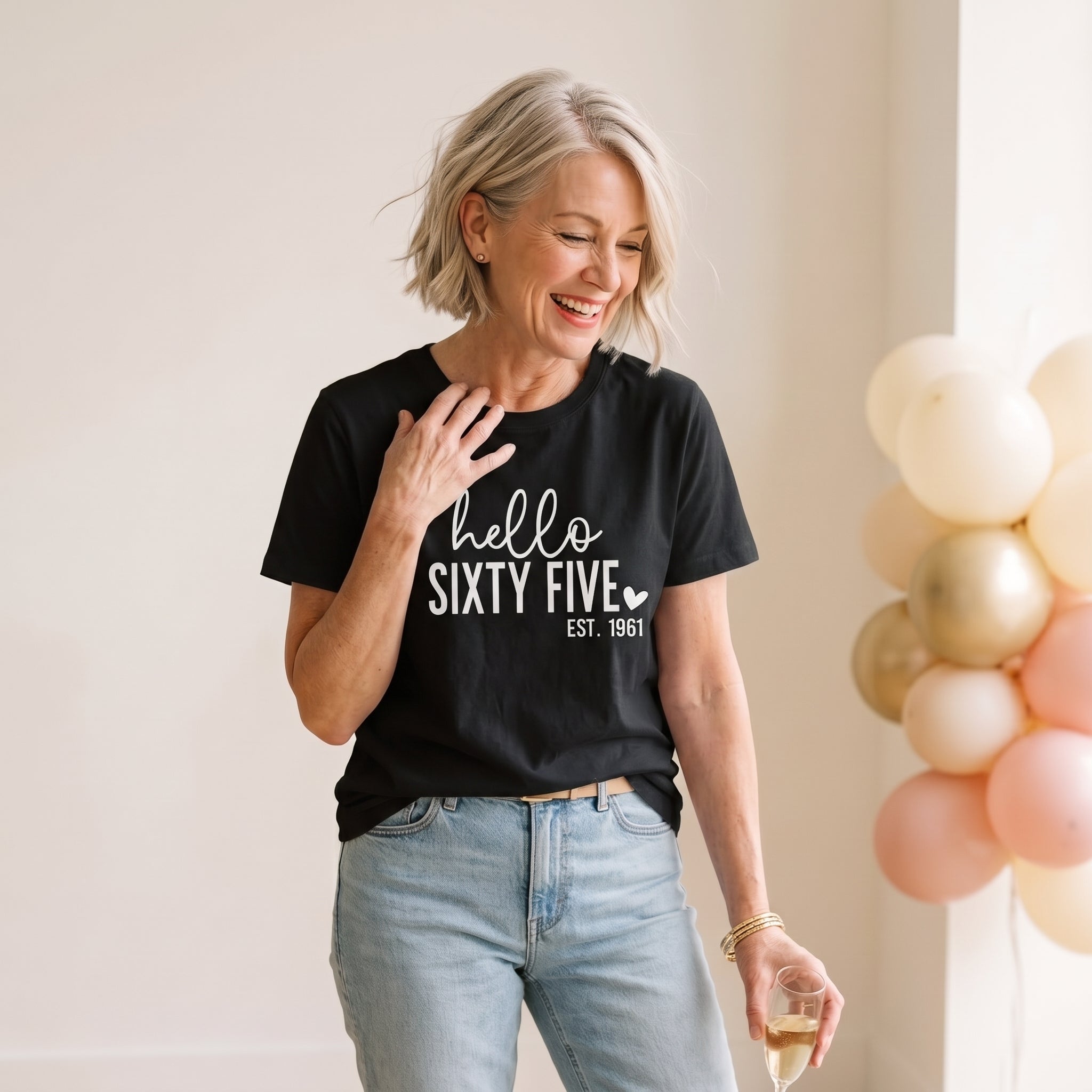 Hello Sixty-Five 65th Birthday T-Shirt – Est. 1961