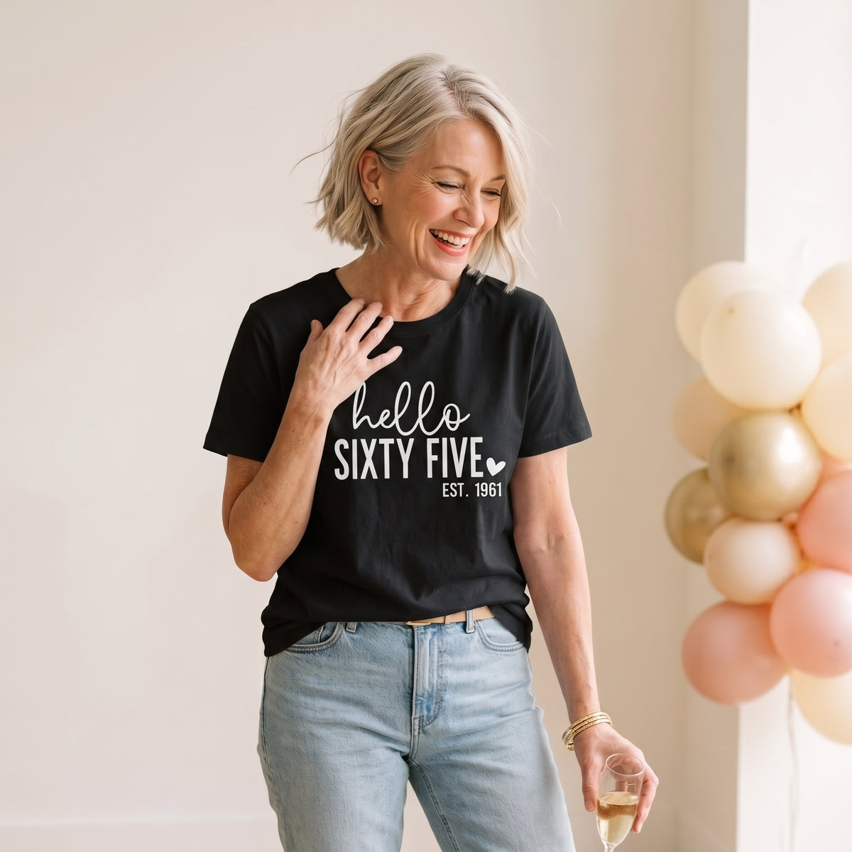 Hello Sixty-Five 65th Birthday T-Shirt – Est. 1961