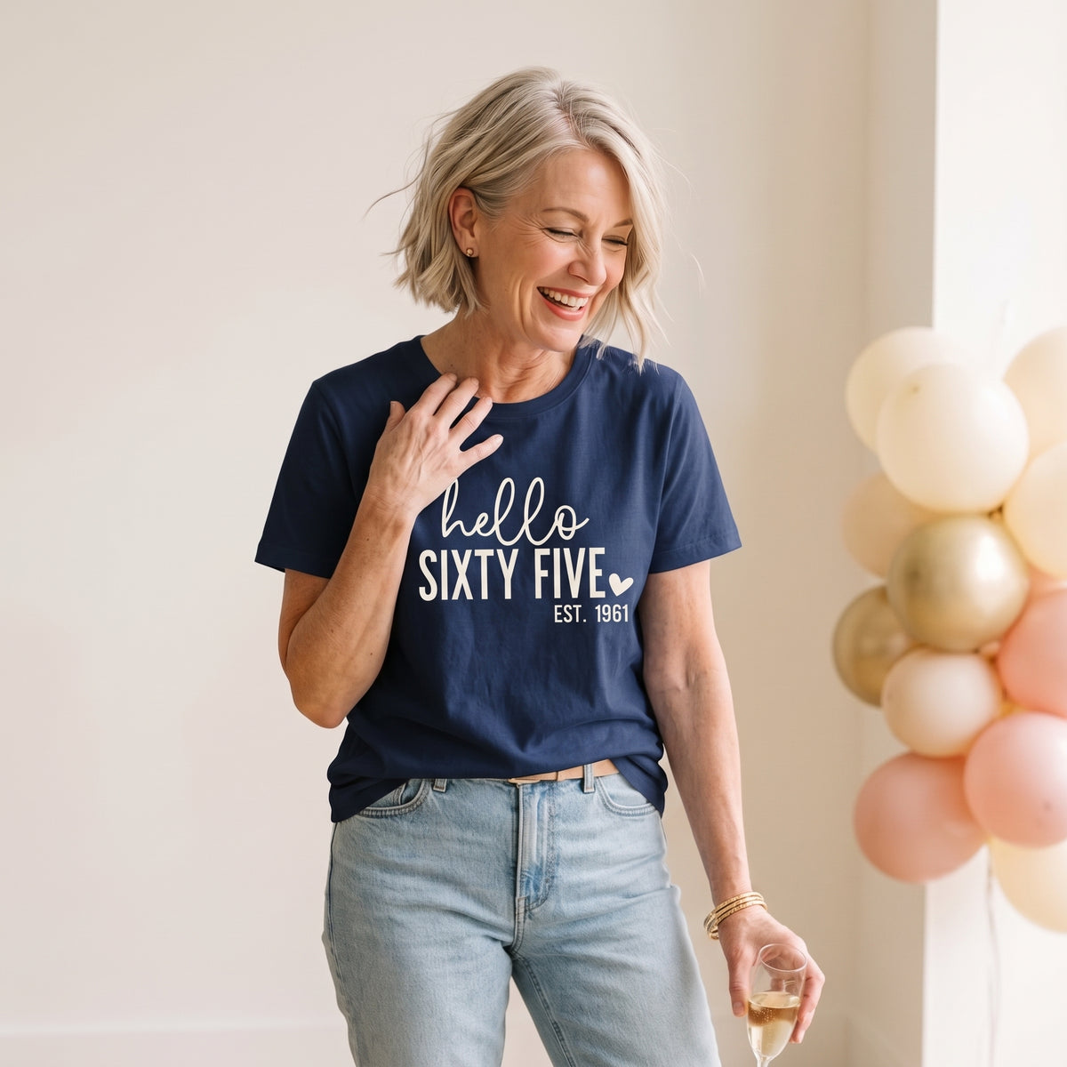 Hello Sixty-Five 65th Birthday T-Shirt – Est. 1961
