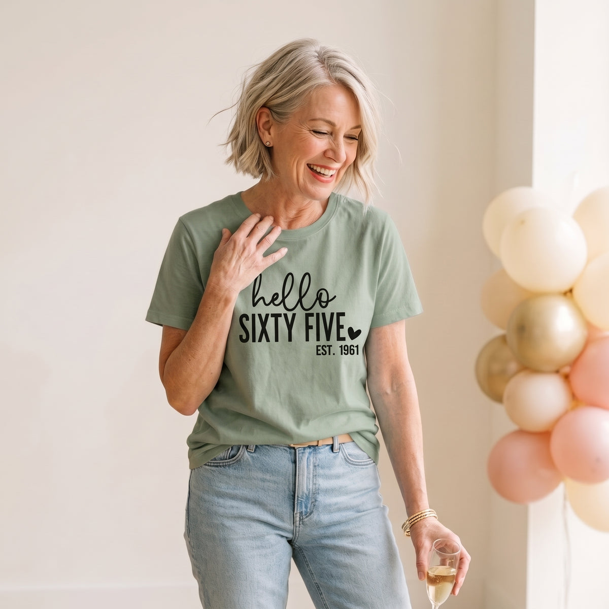Hello Sixty-Five 65th Birthday T-Shirt – Est. 1961