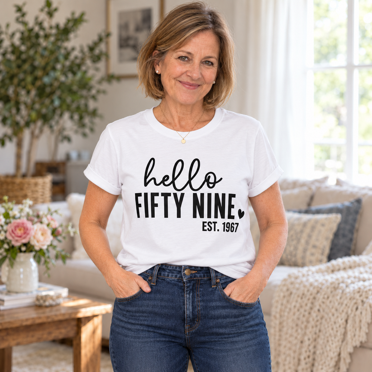 Hello Fifty-Nine 59th Birthday T-Shirt – Est. 1967