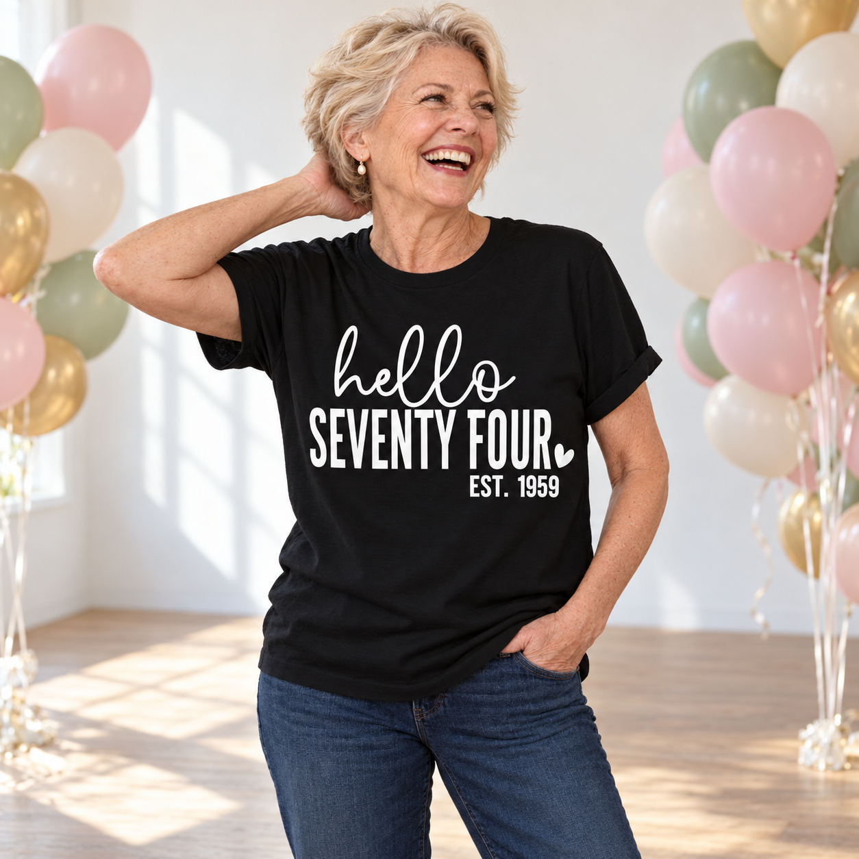 Hello Seventy-Four 74th Birthday T-Shirt – Est. 1952