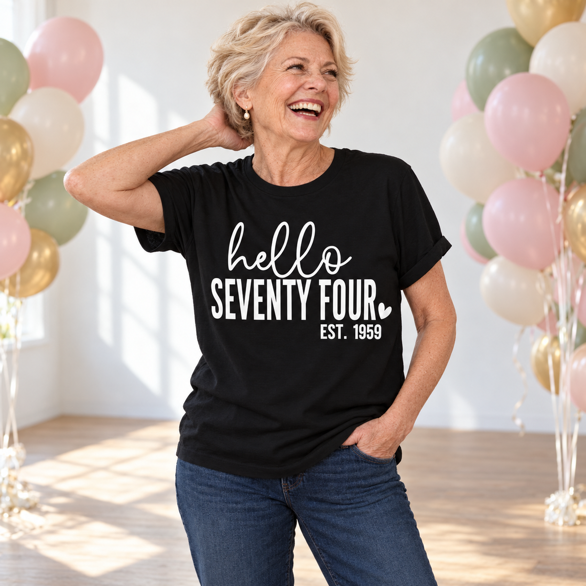 Hello Seventy-Four 74th Birthday T-Shirt – Est. 1952