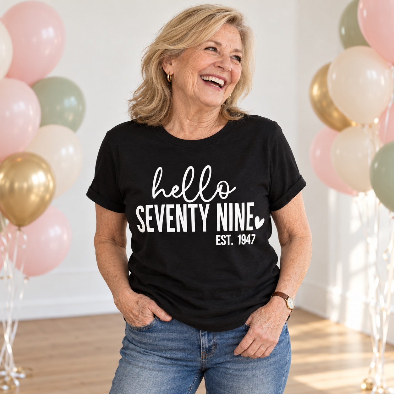 Hello Seventy-Nine 79th Birthday T-Shirt – Est. 1947