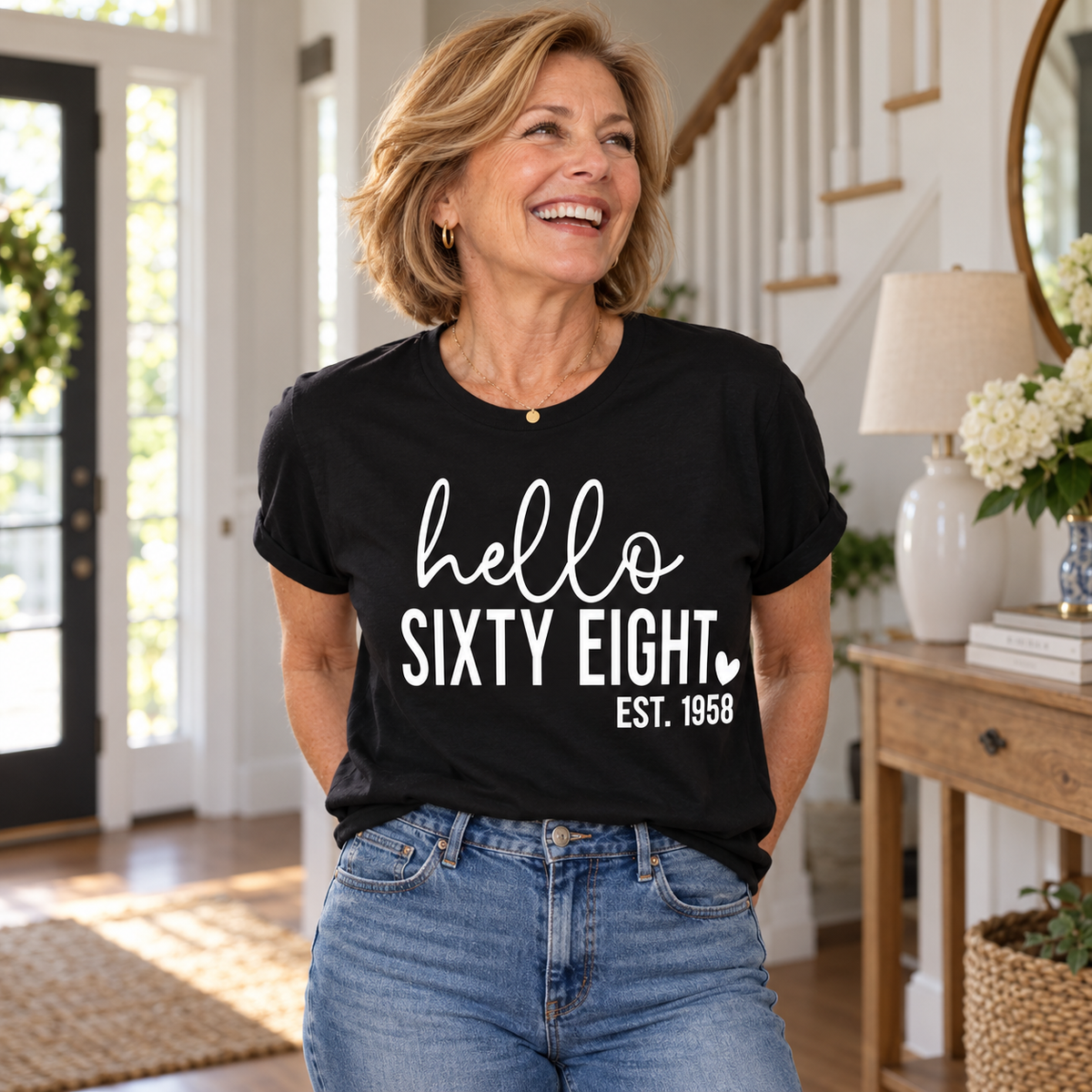Hello Sixty-Eight 68th Birthday T-Shirt – Est. 1958