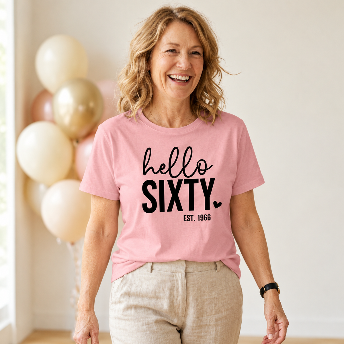 Hello Sixty 60th Birthday T-Shirt – Est. 1966