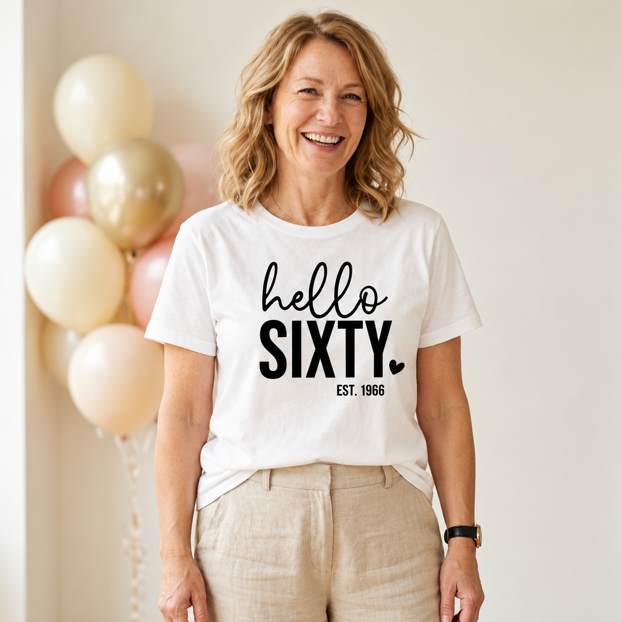 Hello Sixty 60th Birthday T-Shirt – Est. 1966