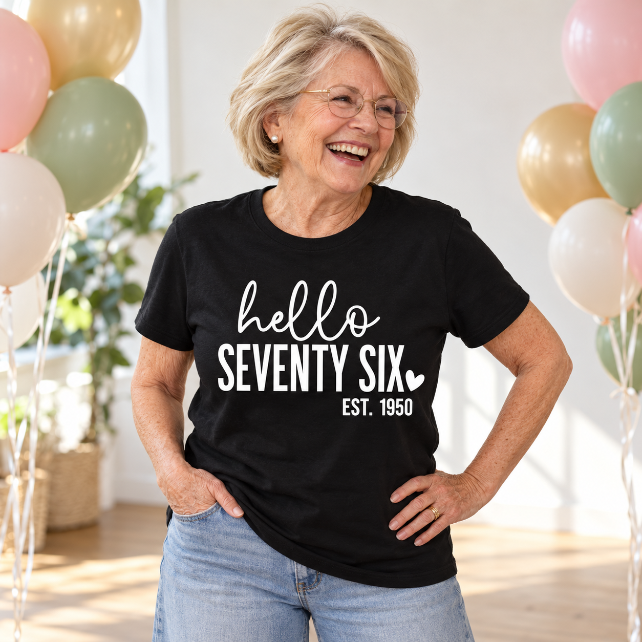 Hello Seventy-Six 76th Birthday T-Shirt – Est. 1950