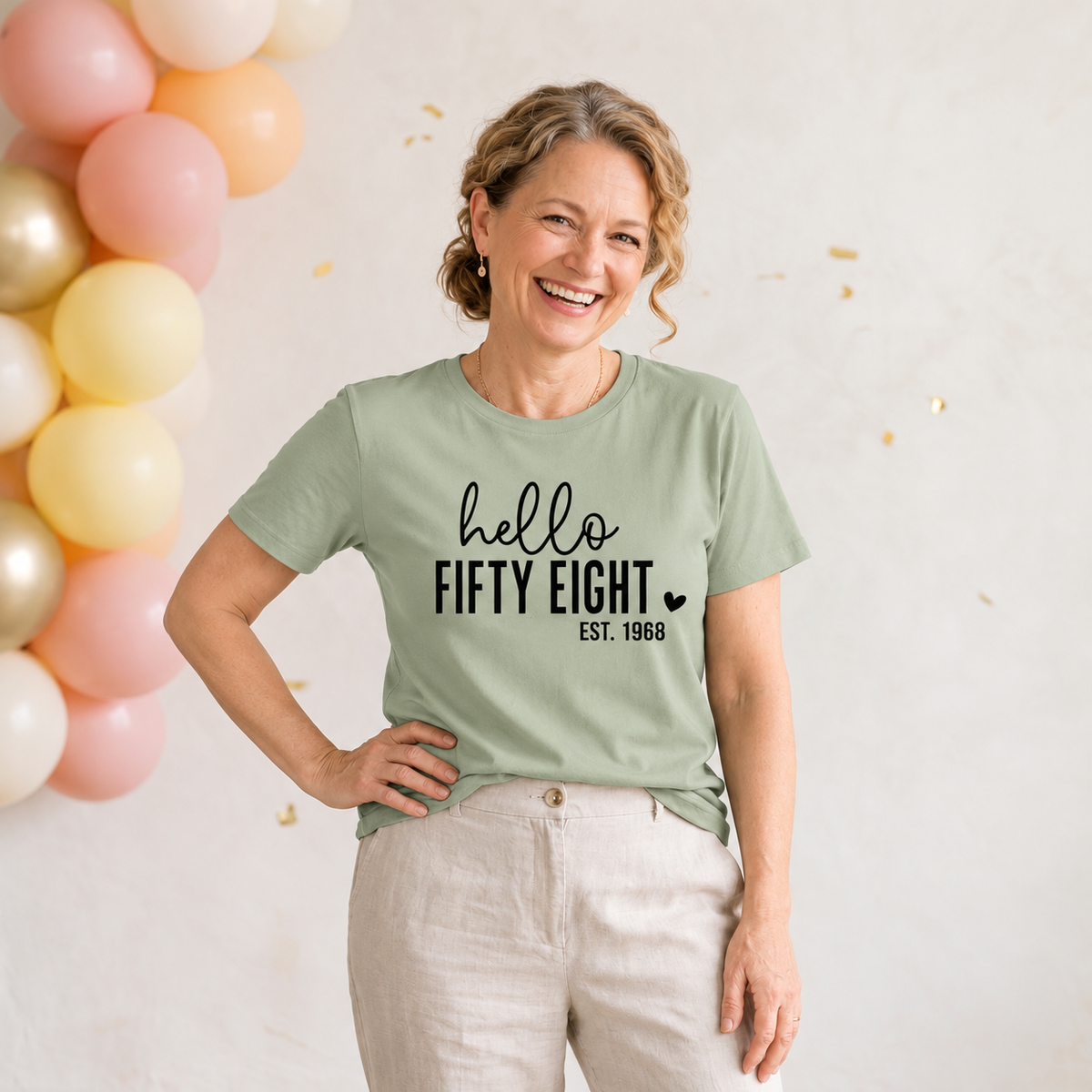 Hello Fifty-Eight 58th Birthday T-Shirt – Est. 1968
