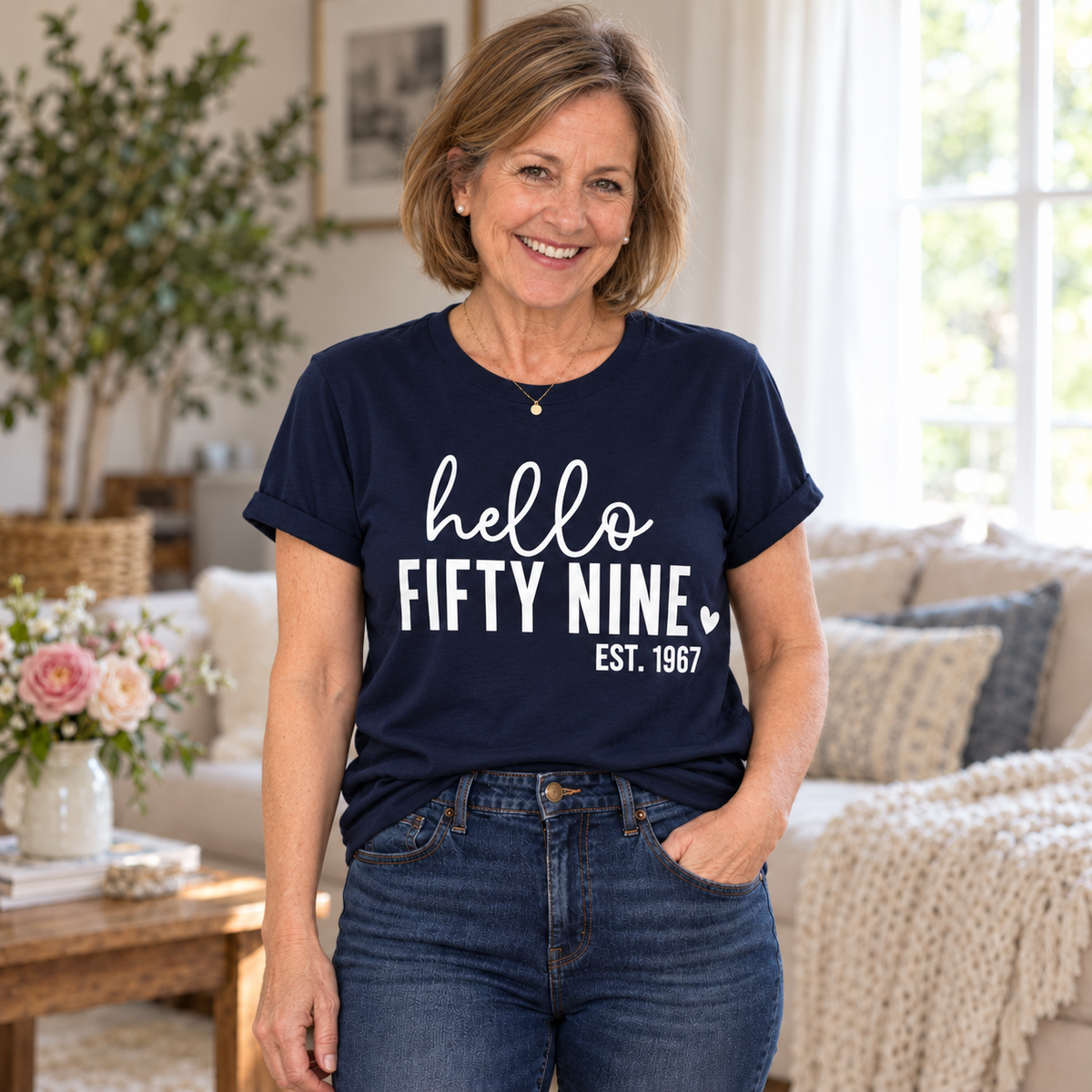 Hello Fifty-Nine 59th Birthday T-Shirt – Est. 1967