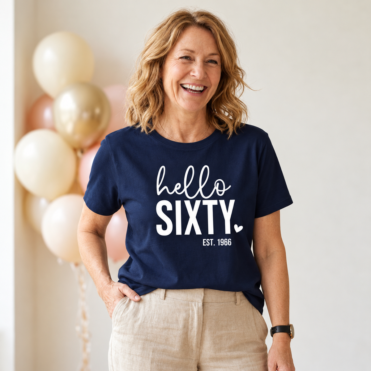 Hello Sixty 60th Birthday T-Shirt – Est. 1966
