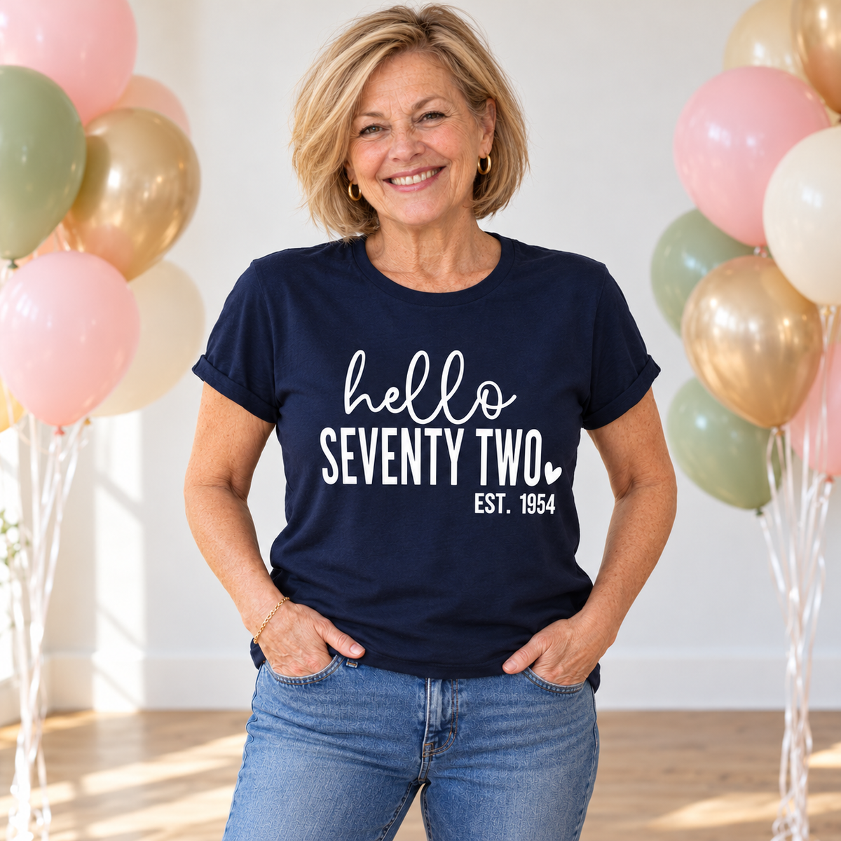 Hello Seventy-Two 72nd Birthday T-Shirt – Est. 1954